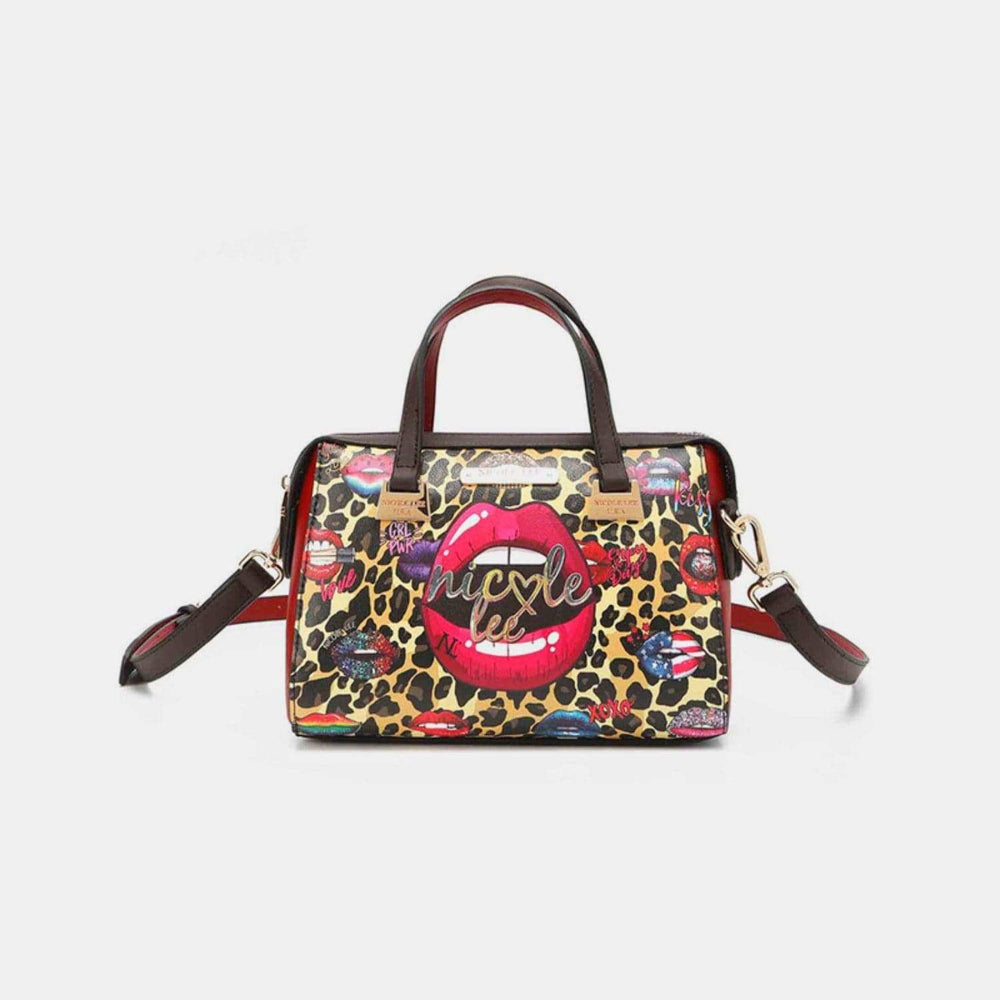 Nicole Lee USA 3-Piece Wild Lips Print Handbag Set - Trendsi - Flyclothing LLC