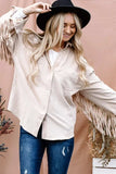 And The Why Full Size Fringe Back Detailed Button Down Shacket - Trendsi - Flyclothing LLC