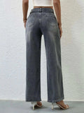 High Rise Wide Leg Jeans - Trendsi - Flyclothing LLC