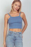 VERY J Cable Knit Seamless Cropped Cami - Trendsi - Flyclothing LLC