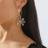 Halloween Spider Web Dangle Hoop Earrings - Trendsi - Flyclothing LLC