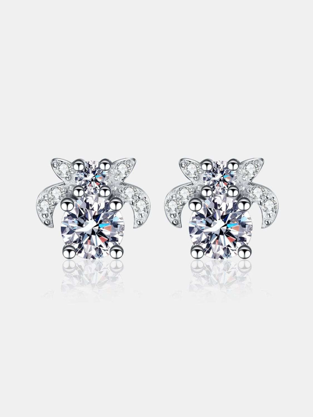 1 Carat Moissanite 925 Sterling Silver Stud Earrings - Trendsi - Flyclothing LLC