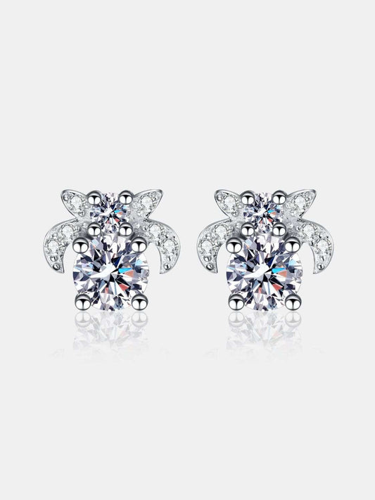 1 Carat Moissanite 925 Sterling Silver Stud Earrings - Trendsi - Flyclothing LLC