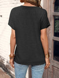 Half Button Short Sleeve Top - Trendsi - Flyclothing LLC