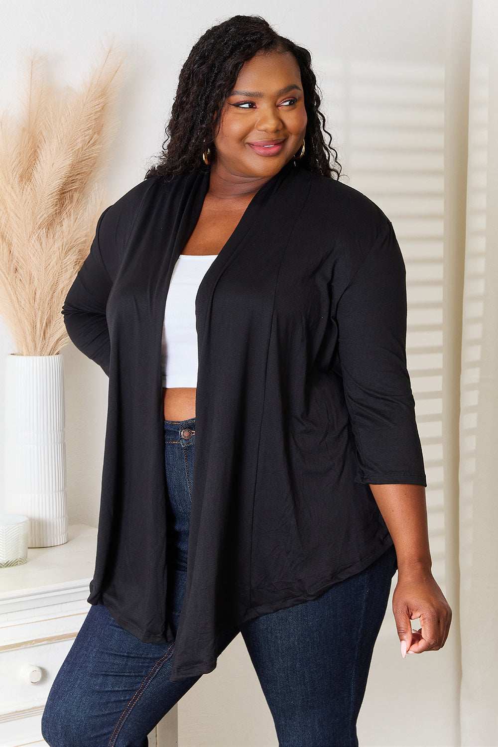 Culture Code Full Size Open Front Cardigan - Trendsi - Flyclothing LLC