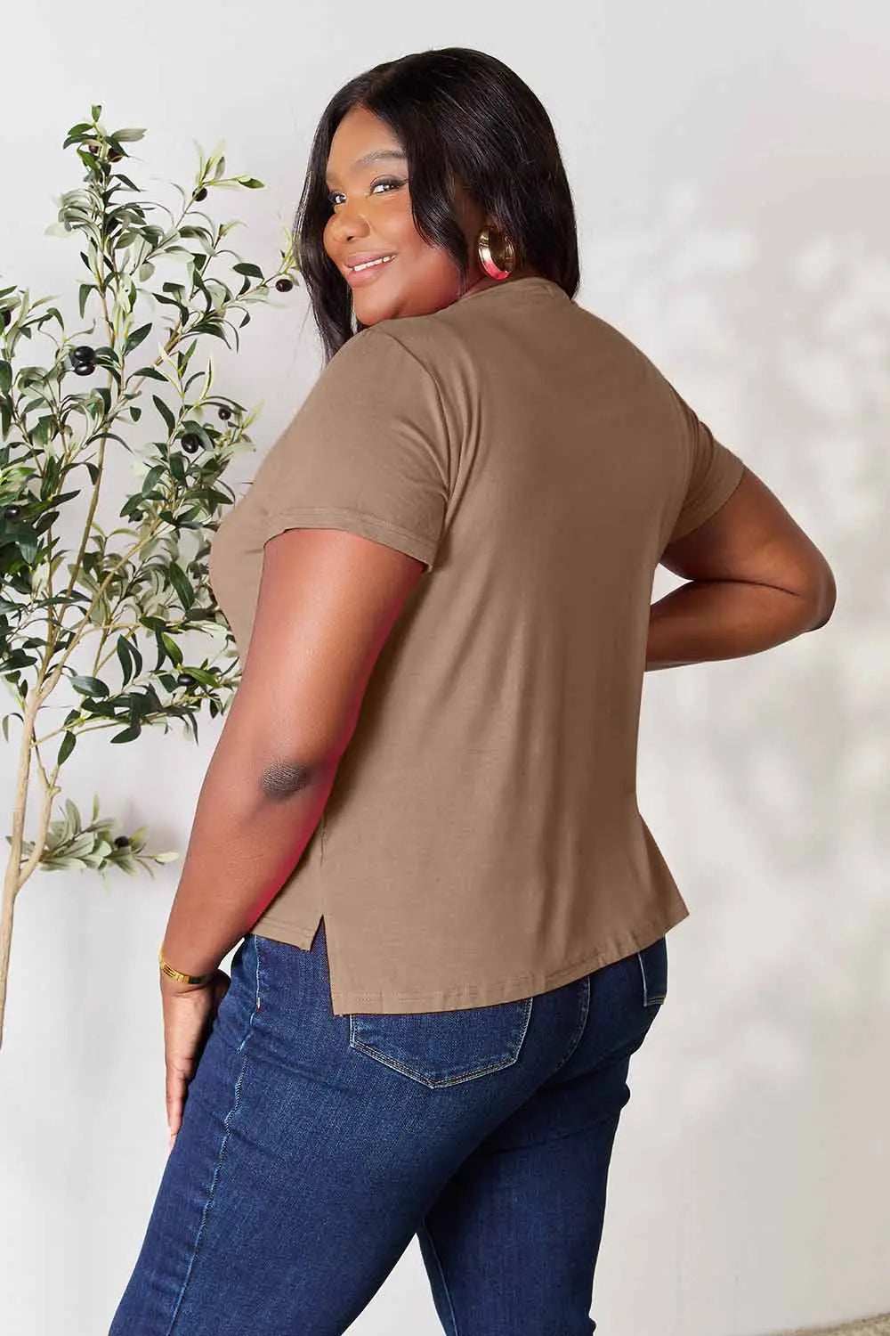 Basic Bae Full Size Round Neck Short Sleeve T-Shirt - Trendsi - Flyclothing LLC