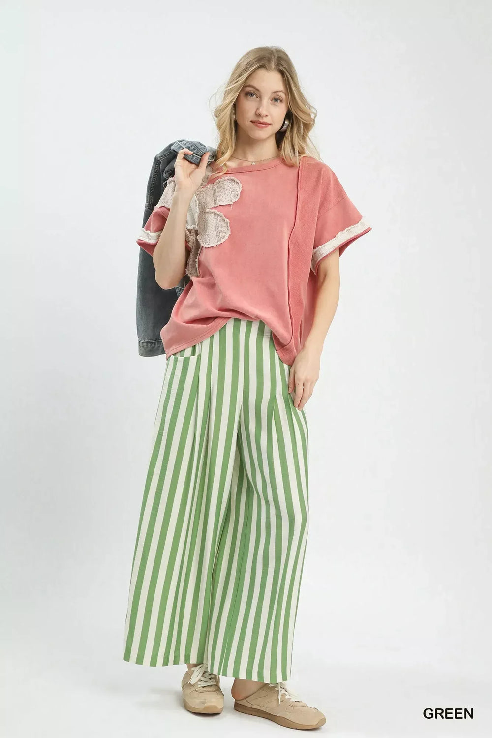 Umgee Vertical Stripe Wide Leg Pants - Trendsi - Flyclothing LLC