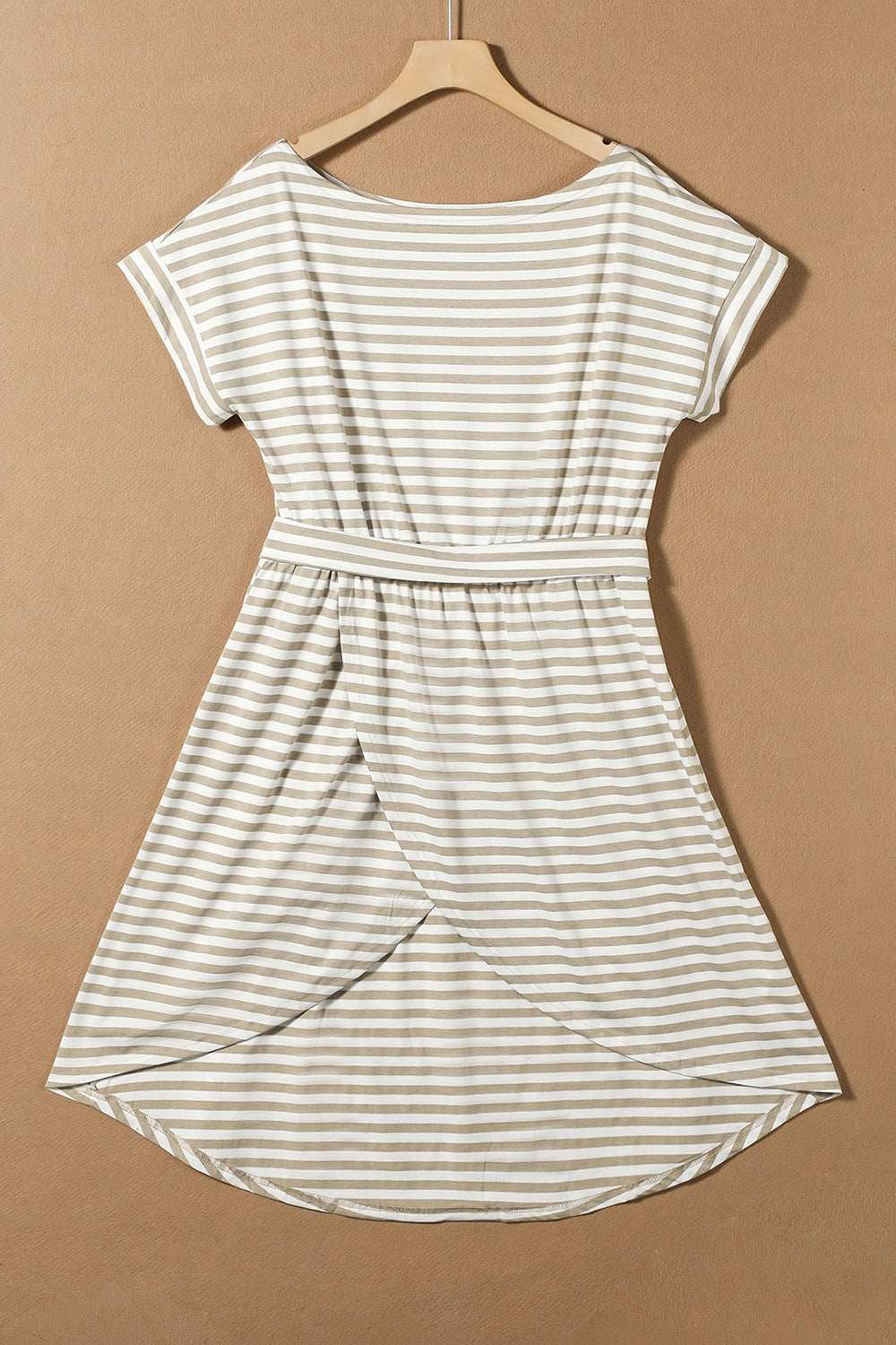 Tied Striped Cap Sleeve Dress - Trendsi - Flyclothing LLC