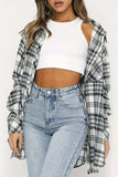 Plaid Collared Neck Long Sleeve Shirt - Trendsi - Flyclothing LLC