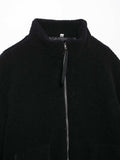 Turtleneck Zip Up Long Sleeve Plush Jacket - Trendsi - Flyclothing LLC