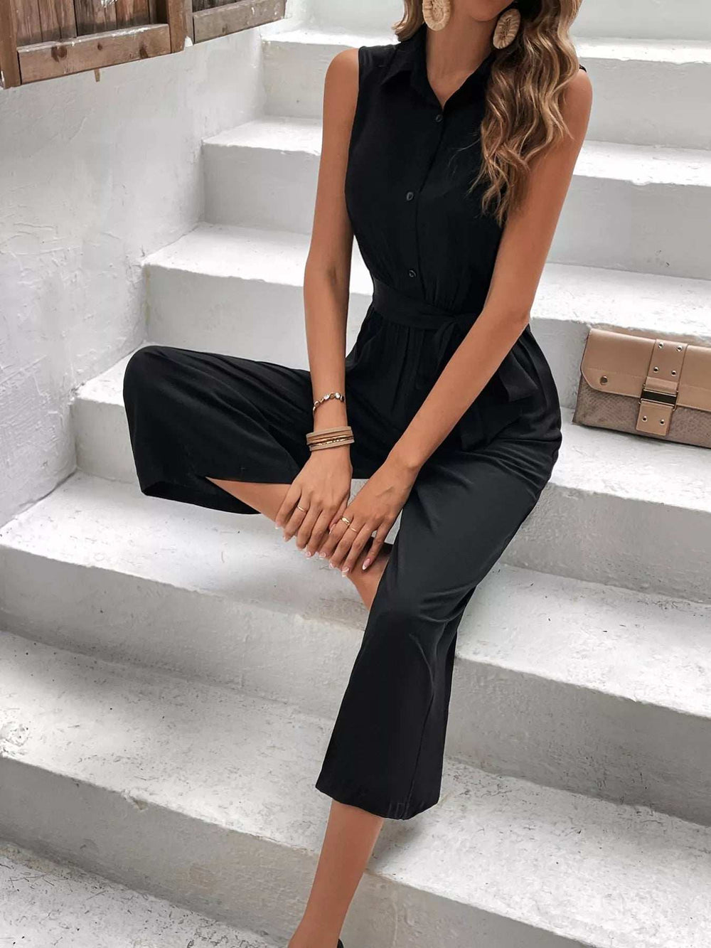 Sleeveless Wide Leg Jumpsuit - Trendsi - Flyclothing LLC