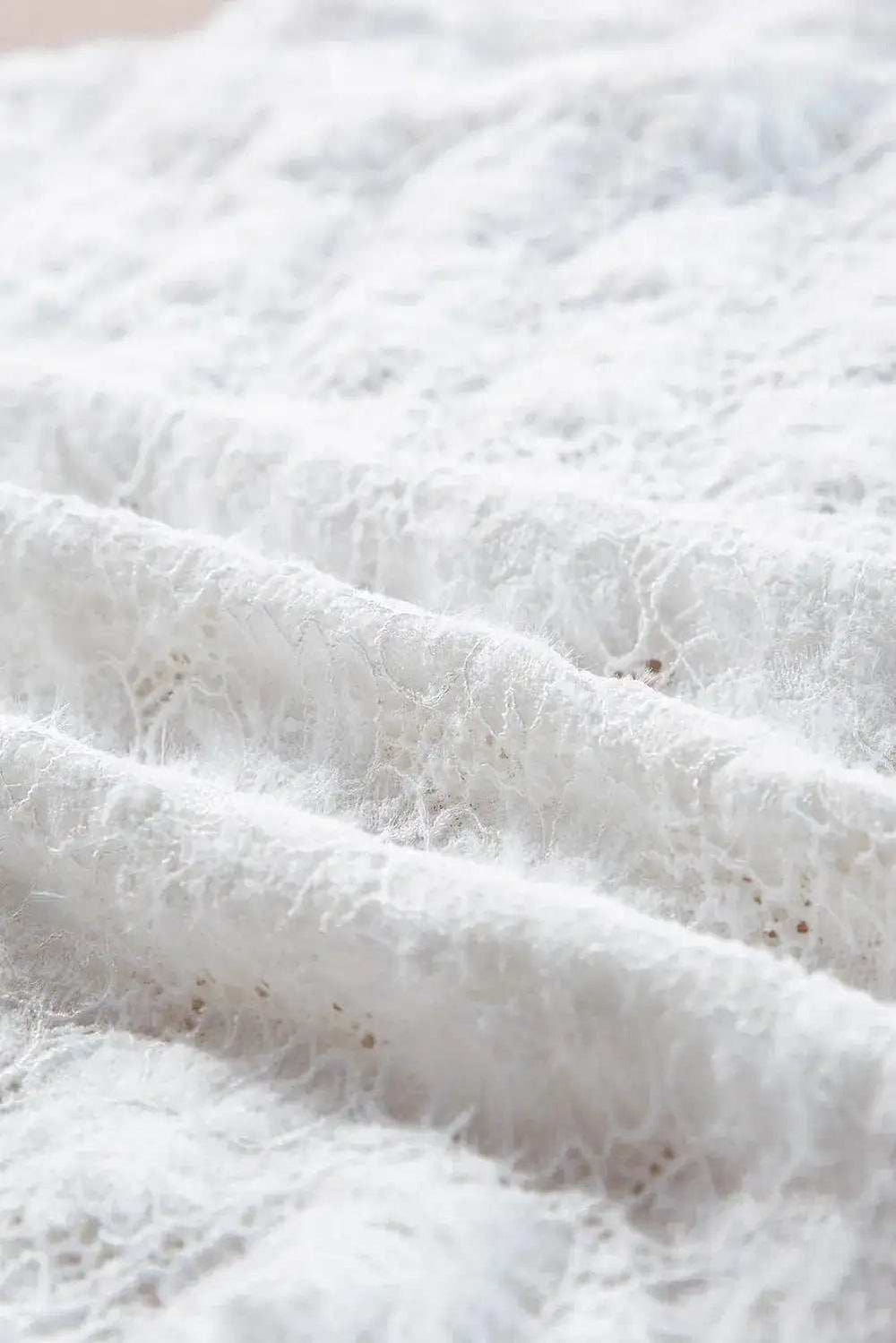 Lace Mock Neck Long Sleeve Top - Trendsi - Flyclothing LLC