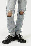 Distressed Side Zip Jeans with Pockets - Trendsi - Flyclothing LLC