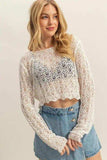 HYFVE Crochet Round Neck Cropped Knit Cover Up - Trendsi - Flyclothing LLC