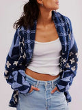 Collared Neck Long Sleeve Cardigan - Trendsi - Flyclothing LLC
