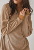 Round Neck Long Sleeve Sweatshirt - Trendsi - Flyclothing LLC