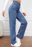 High Waist Straight Jeans - Trendsi - Flyclothing LLC