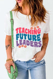 Letter Graphic Round Neck Short Sleeve T-Shirt - Trendsi - Flyclothing LLC