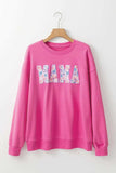 MAMA Round Neck Long Sleeve Sweatshirt - Trendsi - Flyclothing LLC