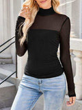 Lovelet Mock Neck Long Sleeve Top - Trendsi - Flyclothing LLC