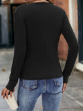 Ruched Surplice Long Sleeve T-Shirt - Trendsi - Flyclothing LLC