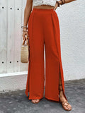 Slit Wide Leg Pants - Trendsi - Flyclothing LLC