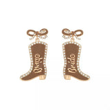 Cowgirl Boot Dangle Earrings with Bow - Trendsi - Flyclothing LLC