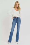 RISEN Full Size Tummy Control High Rise Straight Jeans Plus Size - Trendsi - Flyclothing LLC