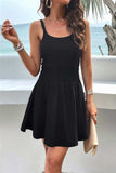 Devine Smocked Scoop Neck Mini Cami Dress - Trendsi - Flyclothing LLC