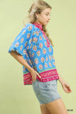 Umgee Boho Border Print Peasant Top - Trendsi - Flyclothing LLC