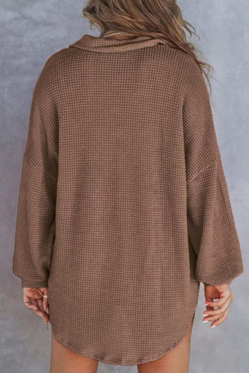 Half Button Long Sleeve Sweatshirt - Trendsi - Flyclothing LLC