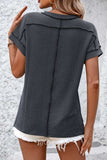 Striped Round Neck Short Sleeve T-Shirt - Trendsi - Flyclothing LLC