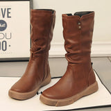 Round Toe Platform Boots - Trendsi - Flyclothing LLC
