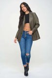 Coalition LA Single-Breasted Vegan Leather Blazer - Trendsi - Flyclothing LLC
