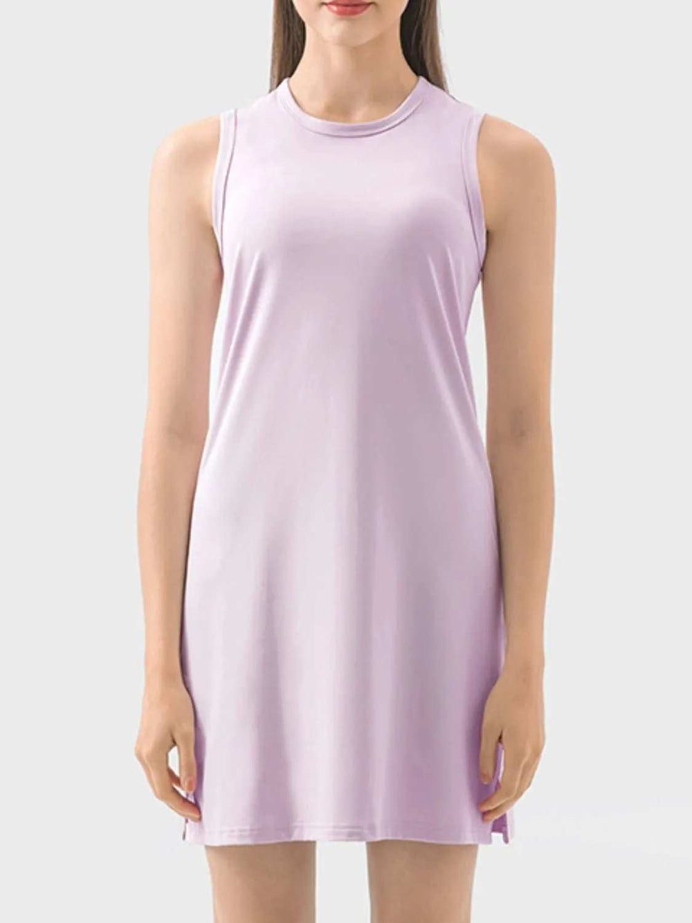 Round Neck Sleeveless Active Dress - Trendsi - Flyclothing LLC