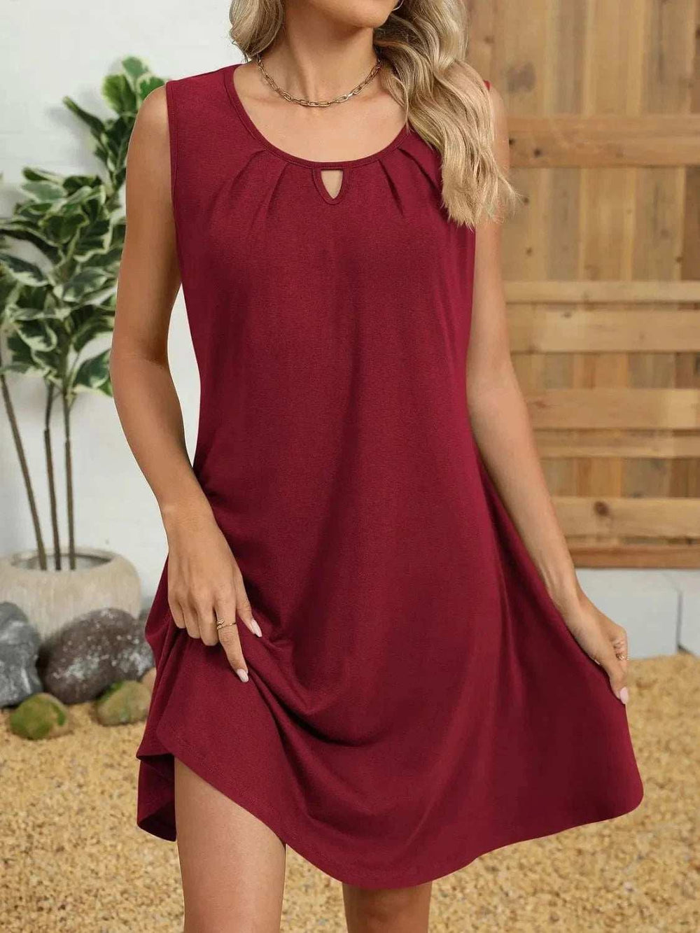 Round Neck Sleeveless Dress - Trendsi - Flyclothing LLC