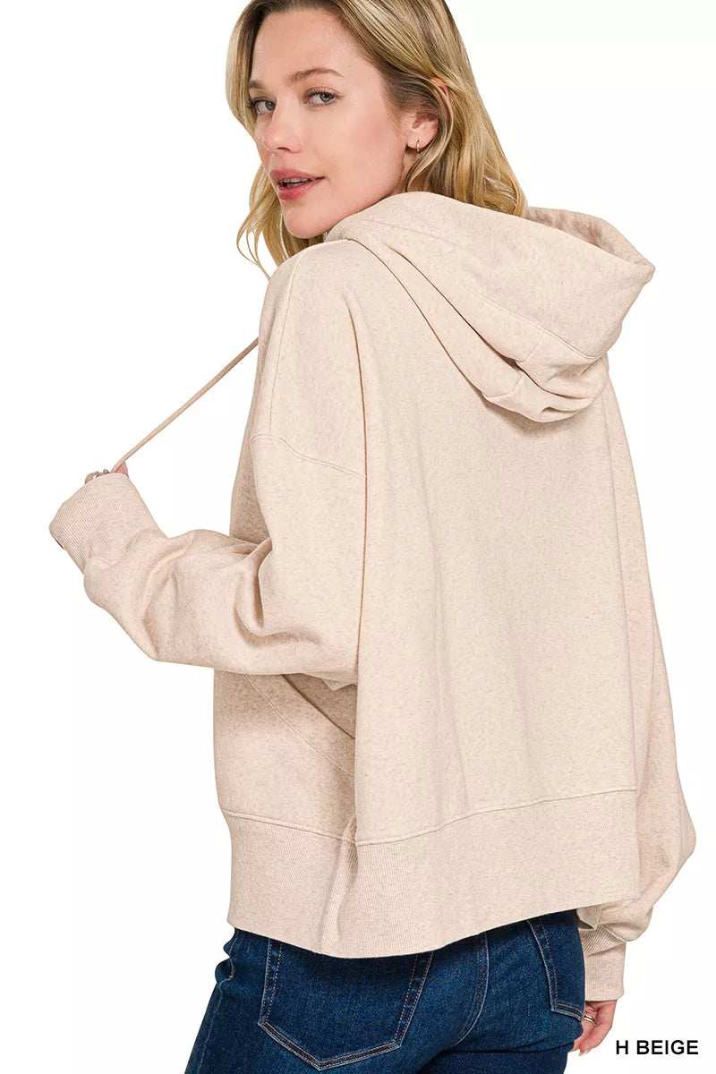 Zenana Oversized Fleece Kangaroo Pocket Hoodie - Trendsi - Flyclothing LLC