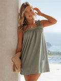 Full Size Frill Pocketed Square Neck Wide Strap Dress - Trendsi - Flyclothing LLC
