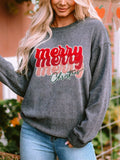 Full Size MERRY CHRISTMAS Round Neck Long Sleeve Sweatshirt - Trendsi - Flyclothing LLC