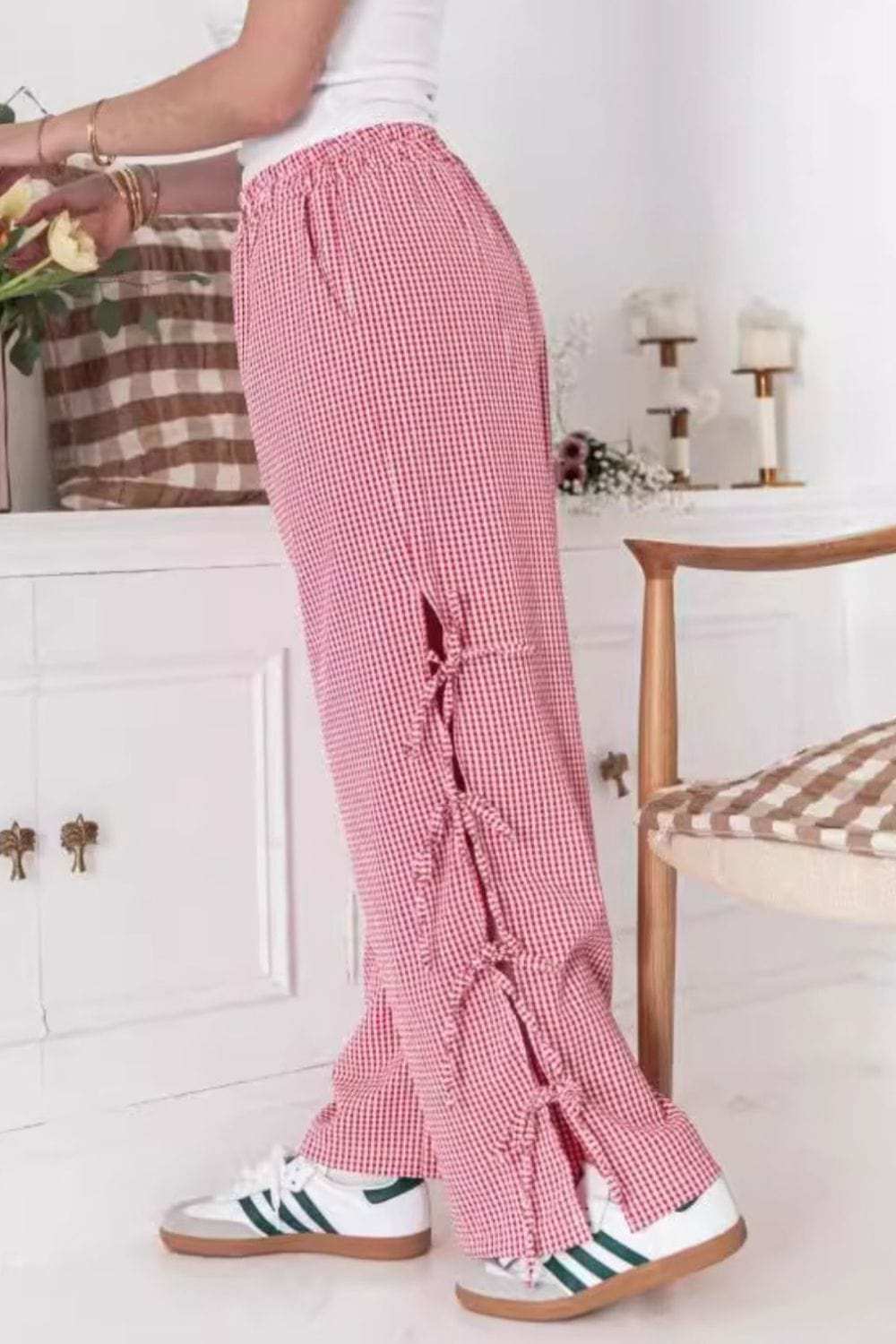 Side Tied Pants with Pockets - Trendsi - Flyclothing LLC