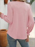 Square Neck Long Sleeve Top - Trendsi - Flyclothing LLC
