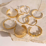 18K Gold-Plated Stainless Steel Open Ring - Trendsi - Flyclothing LLC