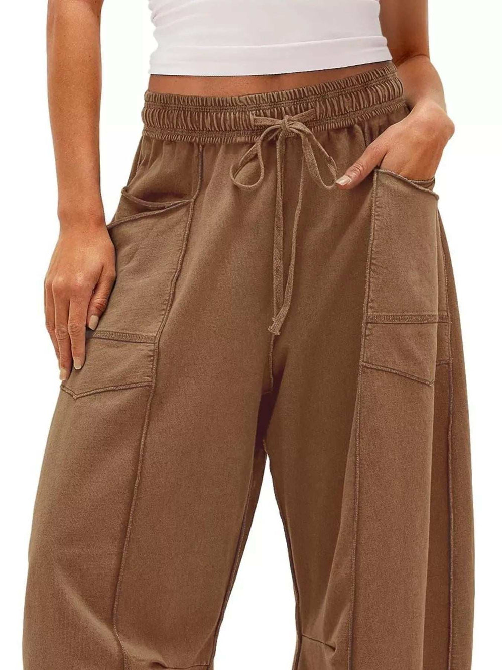 Drawstring Wide Leg Pants - Trendsi - Flyclothing LLC