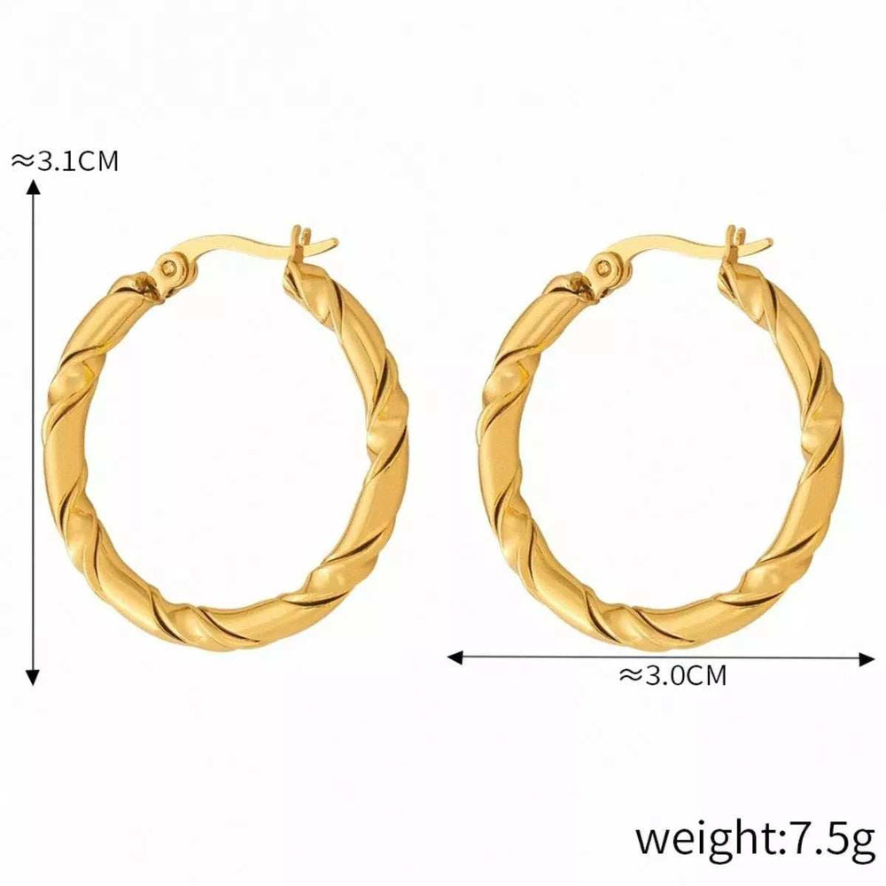 18K Gold-Plated Hoop Earrings - Trendsi - Flyclothing LLC