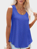 Florira Eyelet Round Neck Tank - Trendsi - Flyclothing LLC