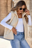 Pocketed Zip Up Turtleneck Vest Coat - Trendsi - Flyclothing LLC