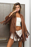 BiBi Single Blazer with Fringed Hem - Trendsi - Flyclothing LLC