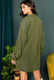 Half Button Collared Neck Long Sleeve Dress - Trendsi - Flyclothing LLC