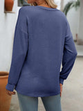 V-Neck Long Sleeve T-Shirt - Trendsi - Flyclothing LLC