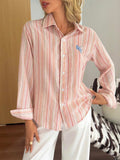 Striped Button Up Long Sleeve Shirt - Trendsi - Flyclothing LLC